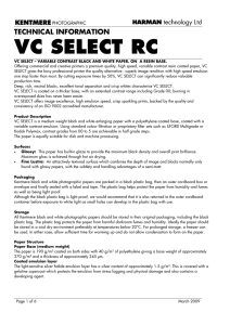 technical information vc select rc - the Kentmere Photographic Website