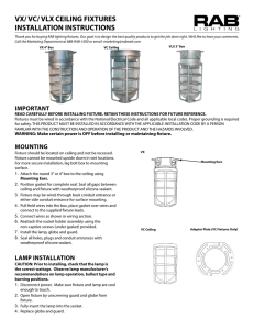 VX/ VC/ VLX CEILING FIXTURES INSTALLATION INSTRUCTIONS