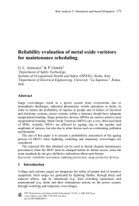 Reliability evaluation of metal oxide varistors for