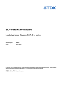 SIOV metal oxide varistors, leaded varistors, AdvanceD-MP