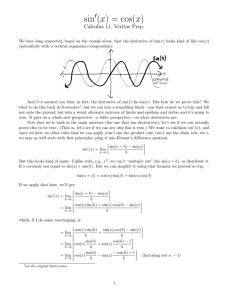 sin (x) = cos(x)