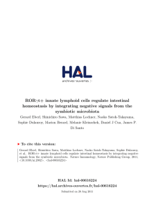 RORt+ innate lymphoid cells regulate intestinal homeostasis