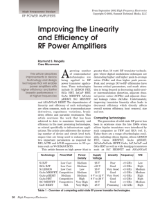 Improving the Linearity and Efficiency of RF Power Amplifiers