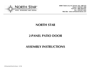 NORTH STAR 2-PANEL PATIO DOOR ASSEMBLY INSTRUCTIONS