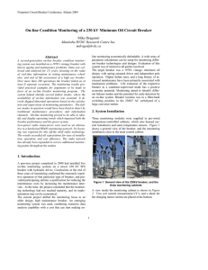 On-line Condition Monitoring of a 230 kV Minimum Oil Circuit Breaker