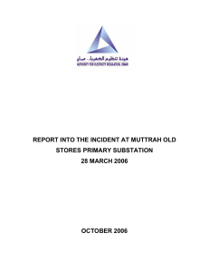 2006 Muttrah Incident Report - authority for electricity regulation, oman