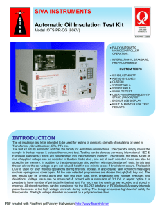 SIVA INSTRUMENTS Automatic Oil Insulation Test Kit