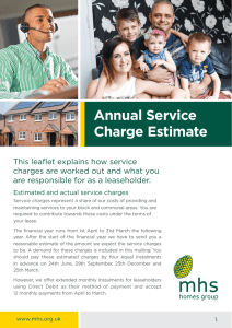 Service charges estimate Type