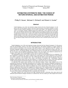 estimating systematic risk: the choice of return