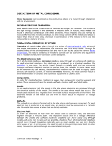 Corrosion lecture readings - 4 1 DEFINITION OF METAL