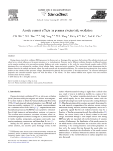 Anode current effects in plasma electrolytic oxidation