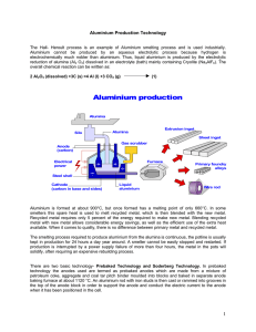 Aluminium production