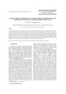 computational modeling of anodic current distribution and anode