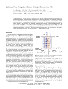 Ignition and front propagation in polymer electrolye membrane fuel