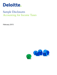 Sample Disclosures: Accounting for Income Taxes