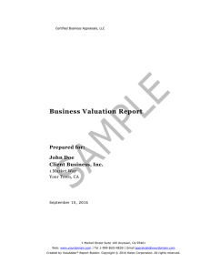 Sample Business Valuation Report