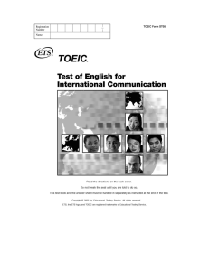TOEIC Listening and Reading Sample Test