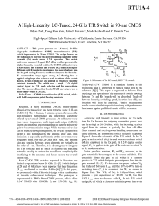 A High-Linearity, LC-Tuned, 24-GHz T/R Switch in 90