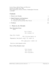 Contents 1 Power in Ac Circuits