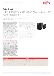 Data Sheet FUJITSU Uninterruptible Online Power Supply (UPS