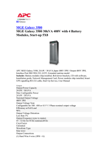 MGE Galaxy 3500 MGE Galaxy 3500 30kVA 400V with