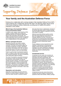 Your family and the Australian Defence Force
