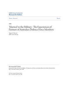 The Experiences of Partners of Australian Defence Force Members