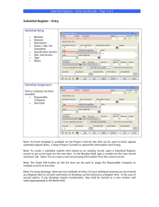 Submittal Register