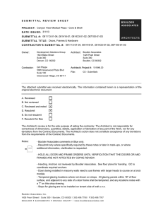 SUBMITTAL REVIEW SHEET PROJECT: DATE ISSUED