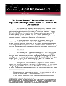The Federal Reserve`s Proposed Framework for Regulation of