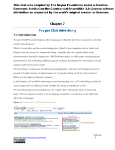 Chapter 7: Pay Per Click Advertising