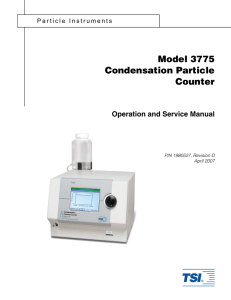 Model 3775 Condensation Particle Counter Operation and Service