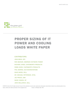 WP 23 Proper Sizing of IT Power and Cooling Loads