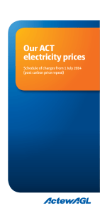 Our ACT electricity prices