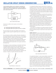 Oscillator Circuit Design Considerations