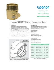 Uponor WIPEX™ Fittings Instruction Sheet