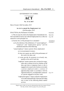 The Employment Act No. 15 of 2015