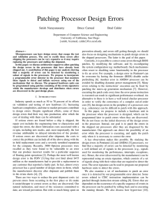 Patching Processor Design Errors