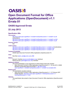 Open Document Format for Office Applications