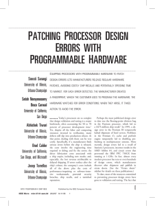 patching processor design errors with programmable hardware