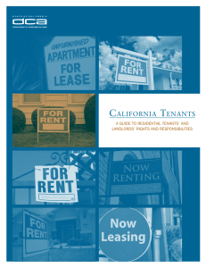 California Tenants A Guide to Residential Tenants` And Landlords