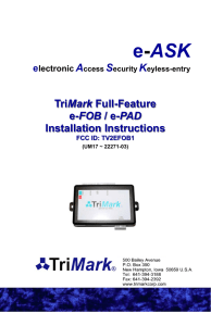 TriMark Full-Feature e-FOB / e-PAD Installation Instructions