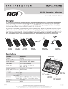 9RCR433/9RCT433 433MHz Transmitters