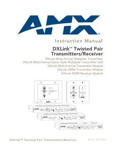 Instruction Manual - DXLink Twisted Pair Transmitters - AV-iQ