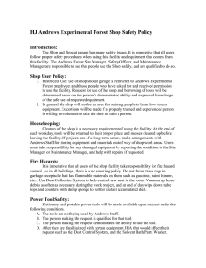 shop safety policy - HJ Andrews Experimental Forest