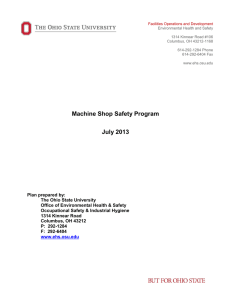 Machine Shop Safety Program July 2013