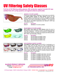 UV Filtering Safety Glasses