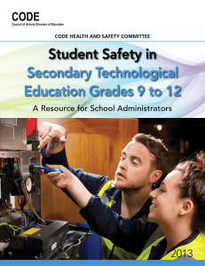 Student Safety in Secondary Technological Education