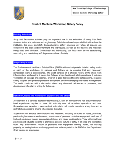 Student Machine Workshop Safety Policy