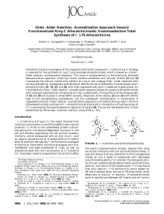 Diels-Alder Reaction-Aromatization Approach toward Functionalized
